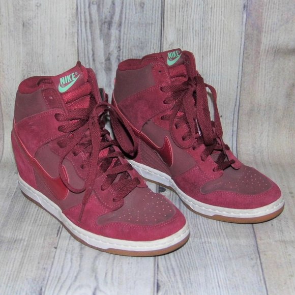 Nike Shoes - NIKE Dunk Sky High Essential Team Red Wedge Heel Sneakers Womens Size 9